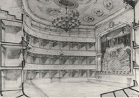 Theater in der Oberstadt, Rekonstruktion des Architekten Aleksandar Freudenreich, Eigentum des Instituts für die Geschichte des kroatischen Theaters, HAZU